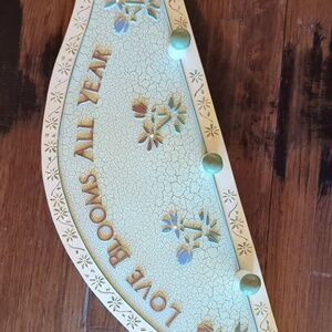 Precious "Love Blooms" Garden Themed 14" Wall Hanger.  New in Box